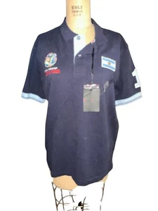 Pull Love Firenze Russia World Cup 2018 Embroidered Polo Shirt NWT - Picture 1 of 7