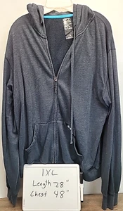 Billabong Zip Up Pocketed Hoodie Gray Women's Size XL - Picture 1 of 10