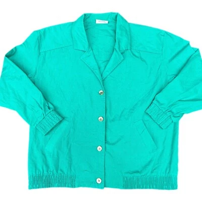 Alfred Dunner Button Up Jacket Coat Womens Green Size 10 Vintage - Image 1 of 4