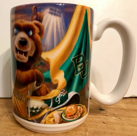 Baylor BEARS MUG  Dona Gelsinger BAYLOR TAILGATE Made in USA RARE Cover