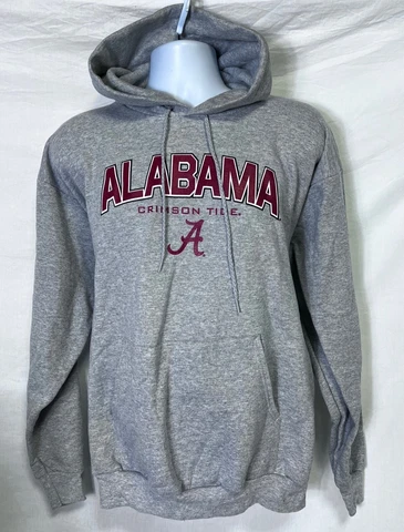 ALABAMA CRIMSON TIDE NCAA GRAY HOODED SWEATSHIRT HOODIE HANES LARGE FREE SHIP Cover
