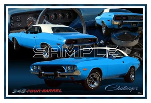 Dodge Challenger 1973 impresión de póster - Imagen 1 de 1