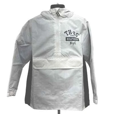 NWT Tommy Hilfiger Boys White Pullover 1/4 Zip Hooded Windbreaker Jacket Sz 2T - Image 1 of 4