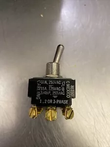 Carling Toggle Switch 10A 250VAC 15A 125 VAC 3/4HP 1,2,3 Phase 0619R 9-Screw PT - Picture 1 of 3