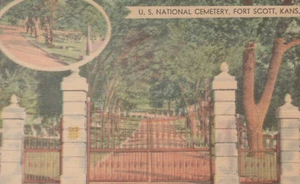 Fort Scott Kansas U.S. National Cemetery Postcard - Picture 1 of 2