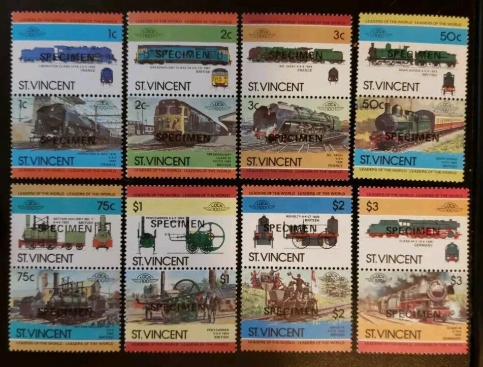  ST VINCENT - RAILWAYS 2nd ISSUE 1984 OVPTD "SPECIMEN"  MNH - Image 1 of 1