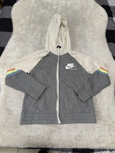 NIKE SPORTSWEAR HERITAGE FULL ZIP JUMPER HOODIE CU8293-091 KIDS GIRLS XL Loose - Picture 1 of 8