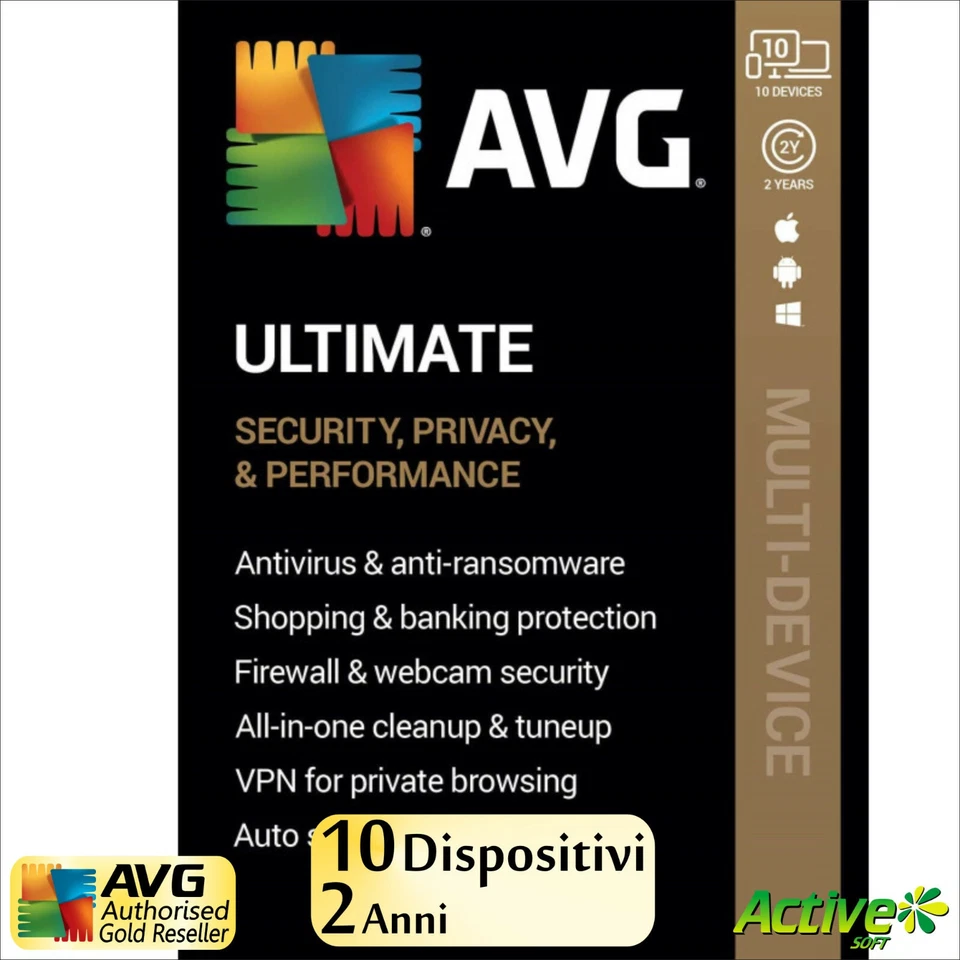 AVG ULTIMATE 2025 10 PC 2 anni | Internet Security, Tuneup, VPN, AntiTrack | ESD - Immagine 1 di 3