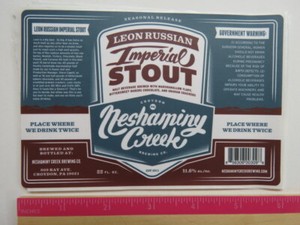 Beer Sticker Label ~ Neshaminy Creek Brewery Leon Russo Stout ~