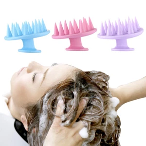 Silikon-Kopfhaut-Massagebürste Shampoo-Massagebürste Duschreiniger B5* > - Bild 1 von 18
