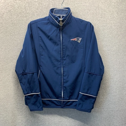 New England Patriots Jacket Womens Small Blue Pro Line Zip Up NFL Football Cover