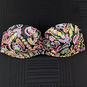 Victoria’s Secret 34D Multicolor Flirt Bandeau Strapless Swimsuit Bikini Top - Picture 1 of 7