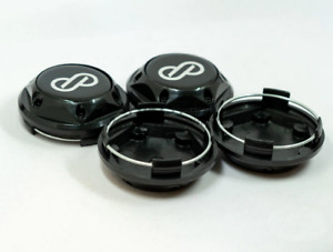 4x68mm Enkei Black Wheel Center Hub Caps Rim Caps Decals Logo