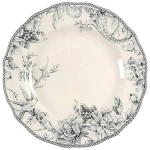 222 Fifth Adelaide Grey and White Dinner Plate 11687144 - Picture 1 of 1