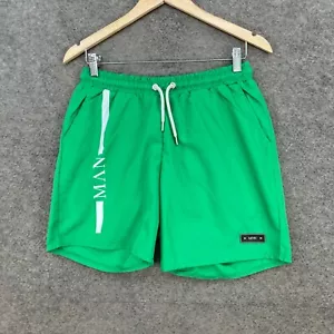 Boohoo Mens Shorts Size S Small Green Elastic Waist Pockets Lined 12522 - Picture 1 of 12