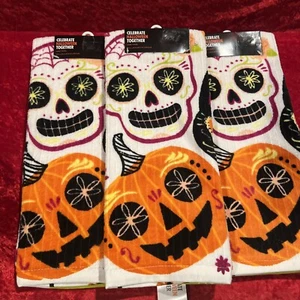 Halloween Sugar Skull Hand Towels (3) - Picture 1 of 2