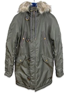 Jcrew Petite Olive Military Winter Parka N3B Sherpa Faux Fur Snorkel Hood PXXS - Picture 1 of 12