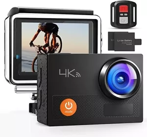 Action Camera, 4K Wi-Fi Ultra HD, 40M Waterproof with Remote Control Digital - Picture 1 of 3