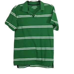 Arizona Collared Polo Shirt Boys Size XL Green White Stripe Short Sleeve - Picture 1 of 4