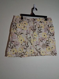 Croft & Barrow Skorts Floral Boho Cottage Granny Tennis Golf Y2K Size 14 Stretch - Picture 1 of 6