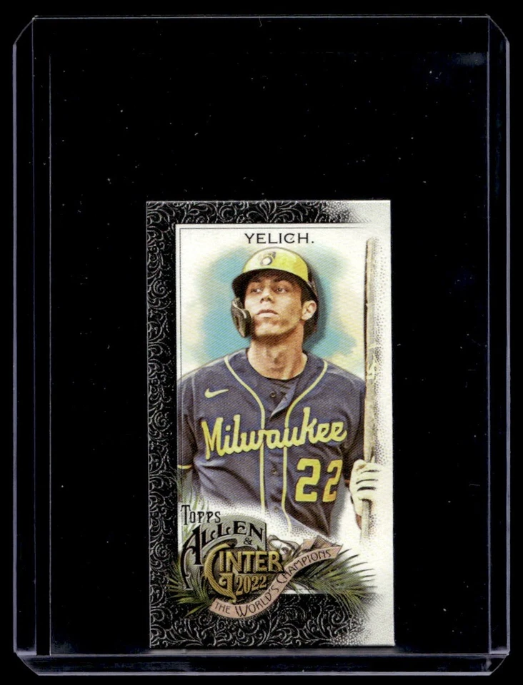 2022 Topps Allen & Ginter Black Mini RARE! Christian Yelich Milwaukee Brewers - Image 1 of 2