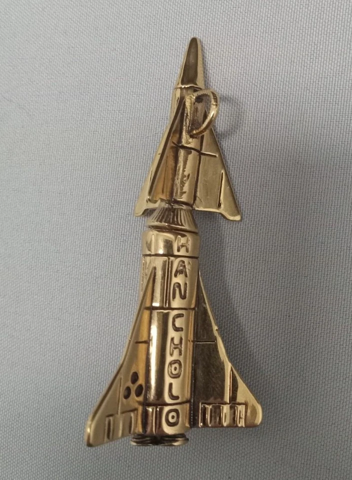 RARO pingente banhado a ouro 24K Han Cholo original explosão de foguete com colher esgotado - Imagem 1 de 4