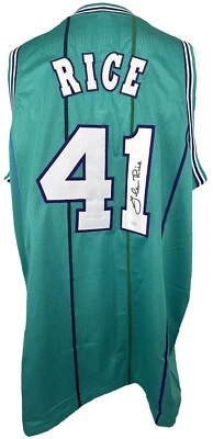 Camiseta firmada autografiada por Glen Rice NBA Charlotte Hornets certificado de autenticidad JSA G-Money Foto 1 de 4