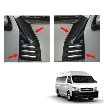 Cubierta de pilar bajo para puerta delantera negra cromada Toyota Hiace Commuter 2005-2017 Foto 1 de 3
