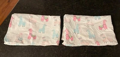 Fundas de almohada estándar Pottery Barn Kids Llamas ~ JUEGO DE 2 ~ 100 % algodón orgánico Foto 1 de 4