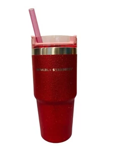 Stanley x Starbucks Japan Sakura 2024 Glitter Vivid Pink 16oz ~Neu mit Etikett~US-VERKÄUFER - Bild 1 von 11