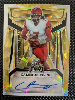 Cam Rising 2023 Leaf Metal Auto Football Superfractor 1/1 - Image 1 of 4