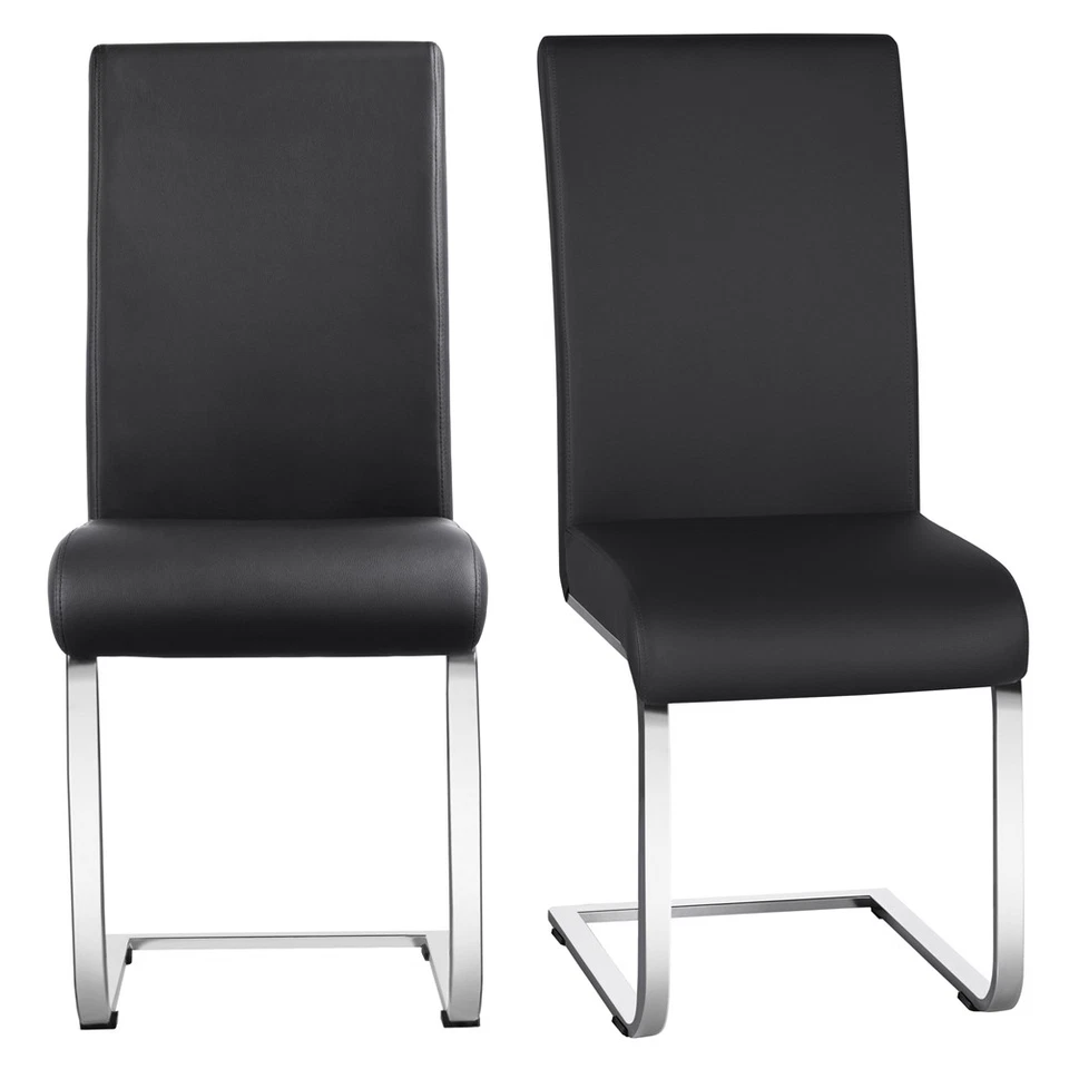 Leather Dining Chairs High Back Kitchen Chairs with Metal Legs for Kitchen, Home - Image 1 of 1