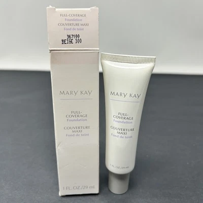 MARY KAY Full-Coverage Foundation Beige 300 Liquid 1 fl. oz. 367100 Retired NIB - Image 1 of 2