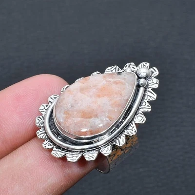 Sunstone Handmade Jewelry Ring US Size 8 h027 - Image 1 of 3