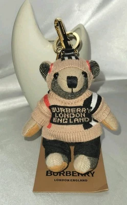 Thomas Bear Bag Charm Keychain W/Goldtone Hardware Cashmere Sweater + Hat  - Image 1 of 4