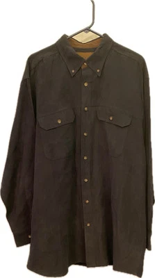 GUC Duck Head Expedition Black Long Sleeve Button Down Mens XXL Soft Polyester  - Image 1 of 4