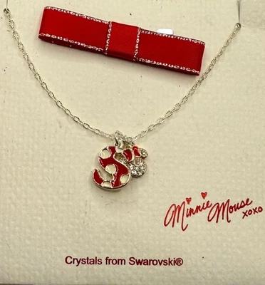 Disney Minnie Mouse Inicial Letra S Dije Collar Cristales Swarovski Nuevo con Etiquetas Foto 1 de 3
