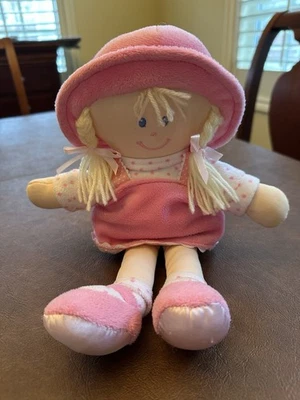 Boneca Toys R Us de Pelúcia Macia Cabelo Loiro Trançado Menina Rosa 12" 2012 Cuddle Baby - Imagem 1 de 4