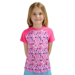 Unisex Kid's Standard Boys and Girls Swimwear UPF 50 Short Sleeve Rash Guard ... - Picture 1 of 4
