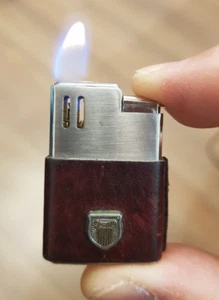 Braun Mach PARTNER HALBER PIEZO ELEKTRISCHES GASFEUERZEUG braun Leder funkt gut - Bild 1 von 10