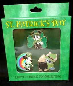 WDW St. Patrick's Day 2009 3 Pin Boxed Set~LE 500~Pin # 67640~BRAND NEW! - Picture 1 of 6