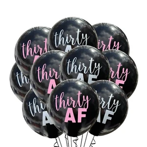 Pack 12 Globos Treinta AF Cumpleaños 30 Cumpliendo 30 años, Tema Rosa Treinta - Imagen 1 de 1