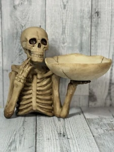 Halloween Skeleton Storage Tray Resin Skull Jewelry Rings Holder Serving Platter - Picture 1 of 15
