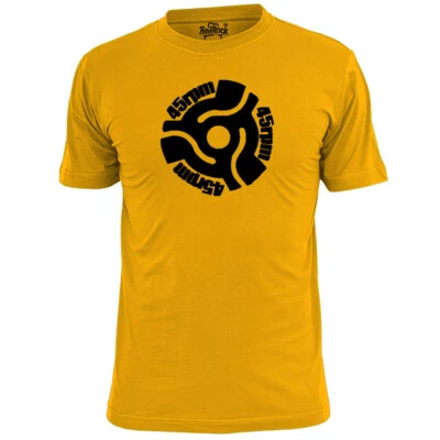 BEDROCK Mens 45 rpm Vinyl Adapter Insert T Shirt Indie Rock Ska Reggae