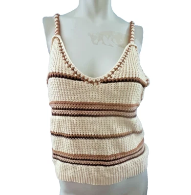 Pink Lily Tank TopWomens M/L  Crochet Y2K Romantic Summertime Layers Retro Boho - Image 1 of 4
