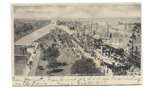 Scarce Bird's Eye View of the Soo Locks ~ Sault Ste Marie ~ Michigan Postcard - Picture 1 of 2