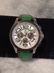 Royal London Olympian Black And Green Leather White Dial Chrono Watch 41112-03 - Picture 1 of 4