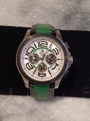 Royal London Olympian Black And Green Leather White Dial Chrono Watch 41112-03 - image 1 of 4