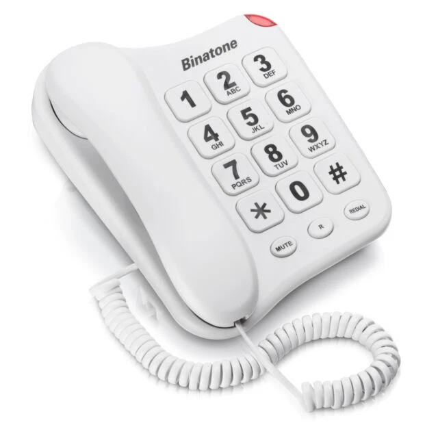 Binatone Big Button 110 Corded Phone Telephone - White