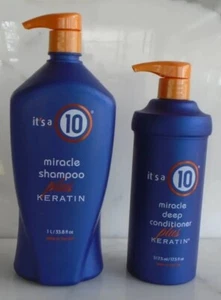 It's A 10 Miracle Shampoo Plus Keratin Shampoo 33.8oz- Deep Conditioner 17oz DUO - Picture 1 of 3